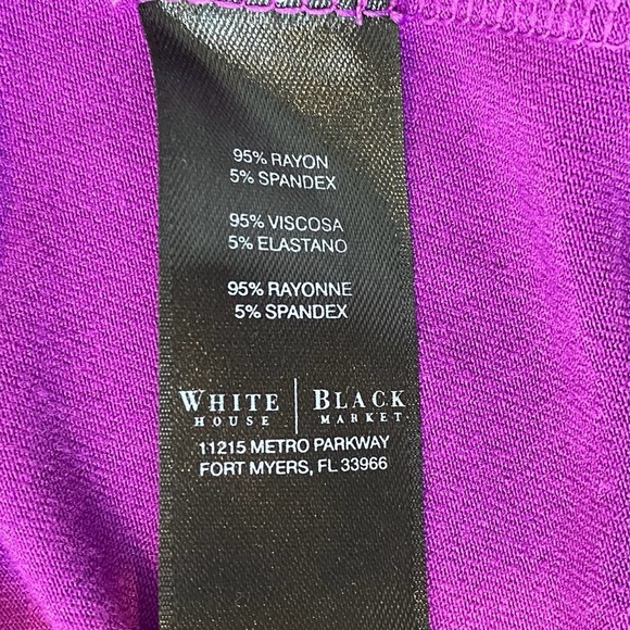 White House Black Market Women's size medium  Purple Ruched Cut Out Tank Top - Picture 7 of 7